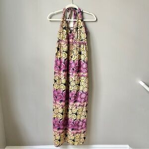 Vintage Y2K Old Navy Dress Women’s Small Maxi Purple‎ Yellow Linen Blend Boho